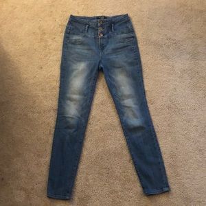 High Waisted Denim Jeans - NO rips